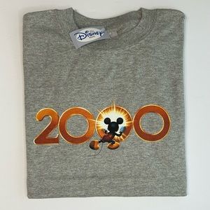 🆕 Disney Store 2000 Mickey Mouse Gray Kids Shirt
